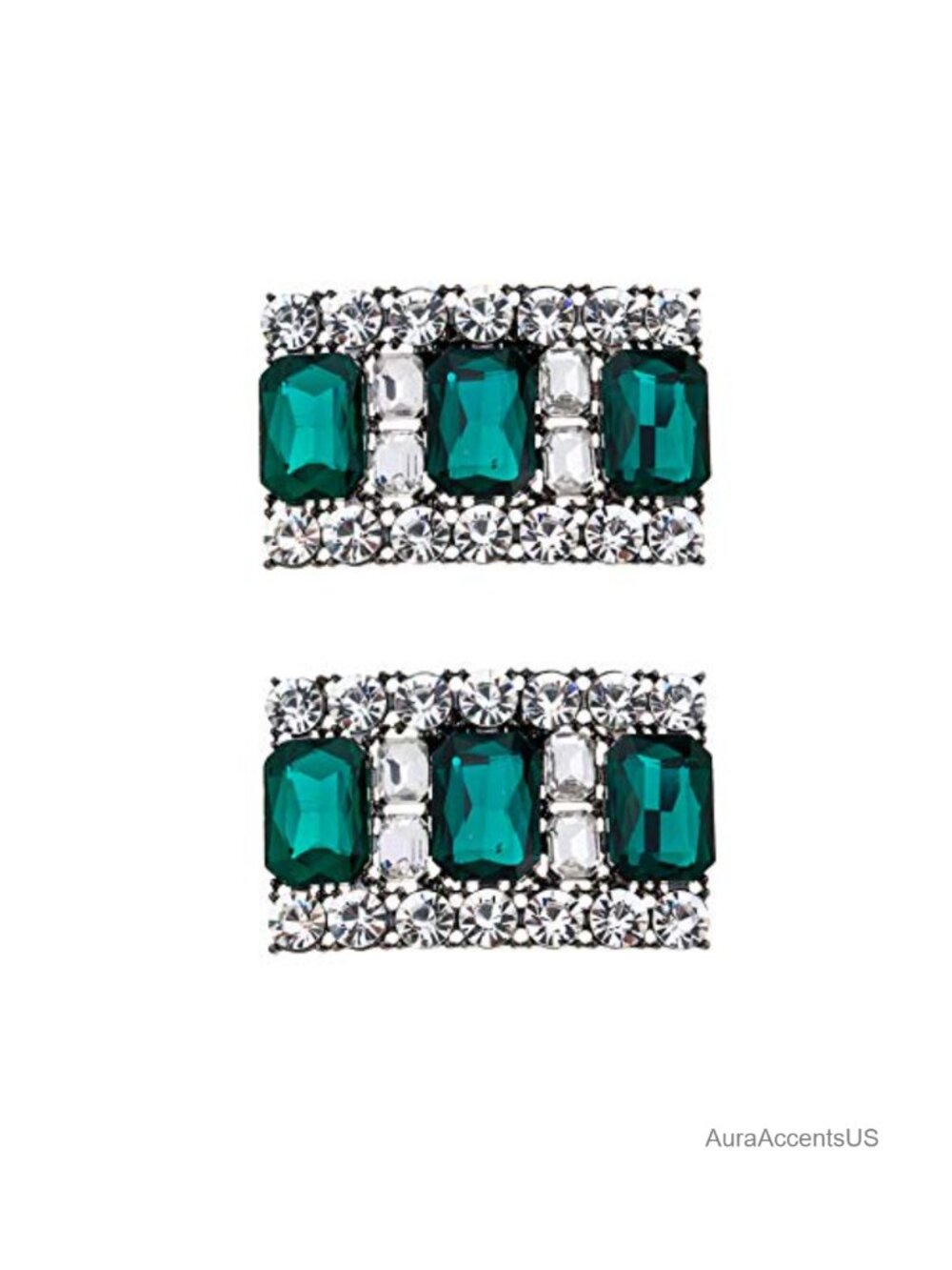 Rhinestone Shoe Clips Rectangular Crystal Pair Wedding Party Decoration